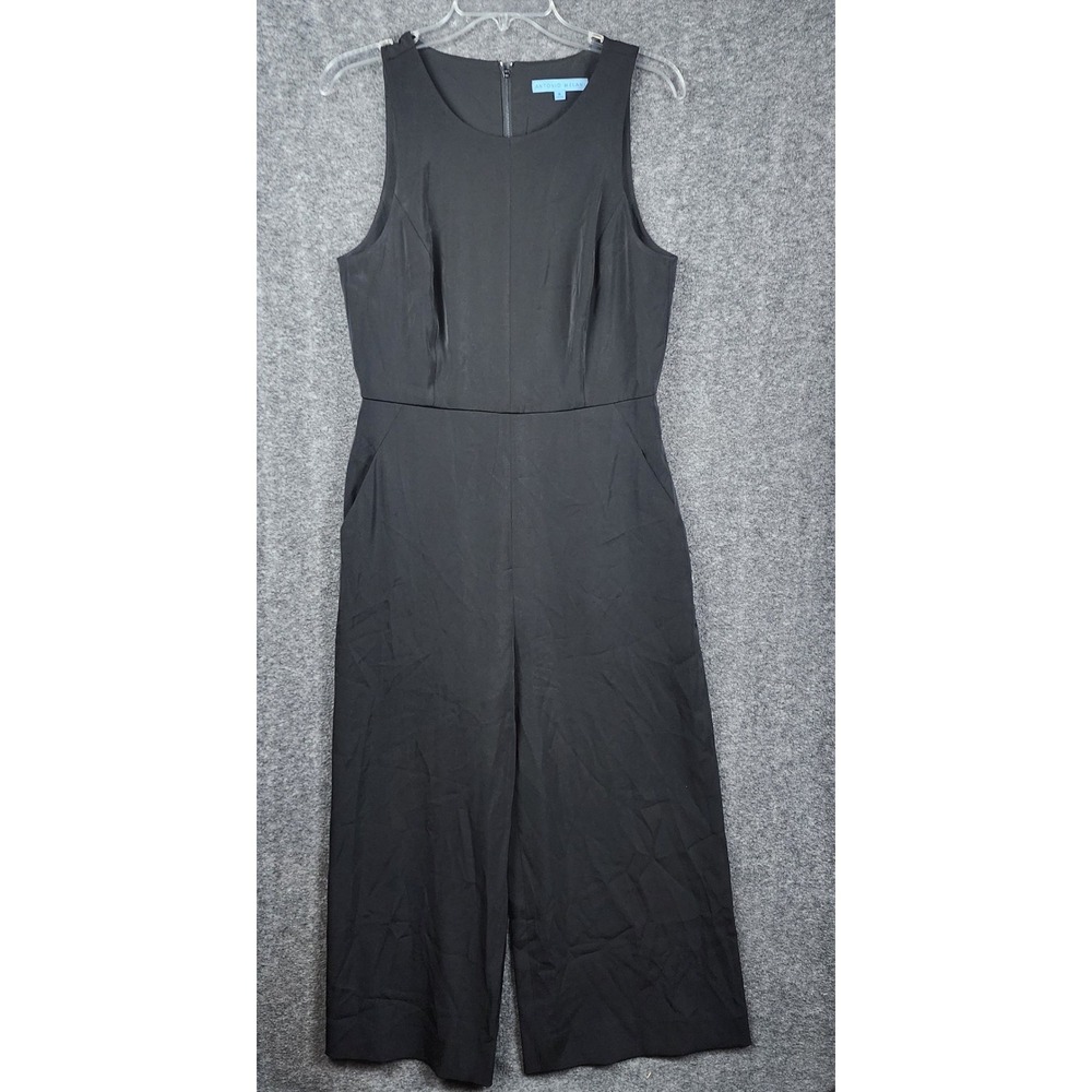 Antonio Melani Jumpsuit Women 8 Black Wide Leg Sleeveless Back Cutout Pocket